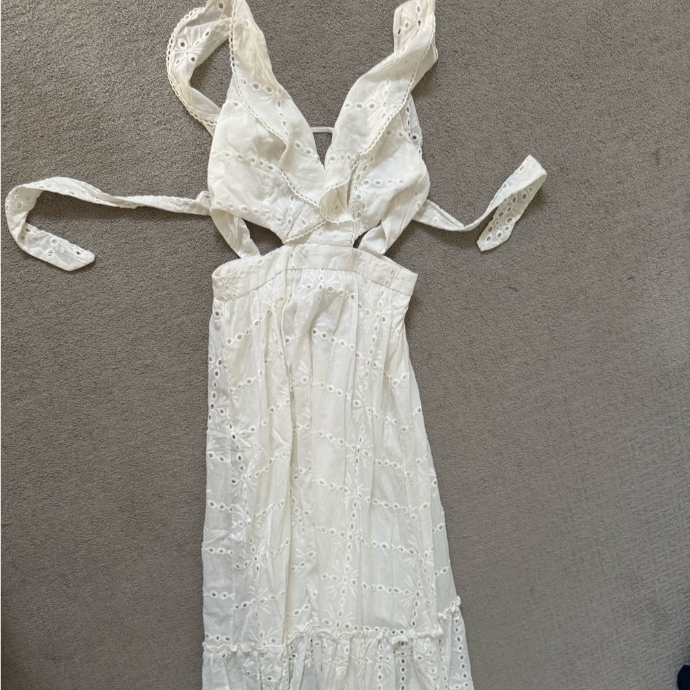 White cut out maxi dress